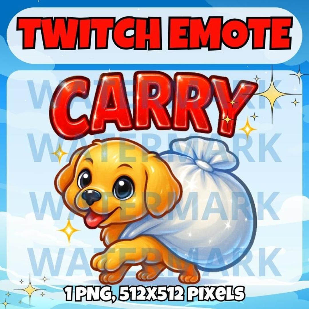 Dog Carry Twitch Emote - Cute Emote for Twitch Discord Youtube Kick ...