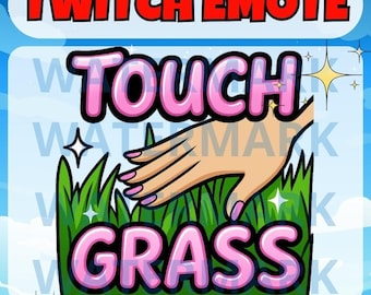 Girly Touch Grass Twitch Emote - lustiges Emote für Twitch Discord Youtube Tiktok Streams - kawaii Touch Grass Emote - Rosa Touch Grass Emote