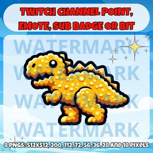 T-rex Hühnernugget Twitch Emote, Kanalpunkte, Subbadge oder Bitgrafik - süßes Hühnernugget Emote für Twitch Discord Youtube Tiktok