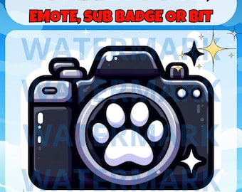 Pet cam twitch emote, channel points, sub badge or bit graphics - cute pet emote for Twitch Discord Youtube Kick Streams - dog or cat camera