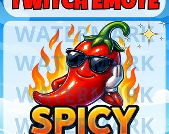 Emote picante de Twitch: emoticono divertido para Twitch, Discord, Youtube, Kick Stream: emoticono picante divertido: diseño genial de emoticono de transmisión de meme de chile picante