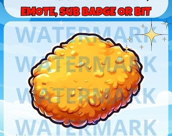 Chicken nugget twitch emote, channel points, sub badge or bit graphics - cute chicken nugget emote for Twitch Discord Youtube Tiktok Stream