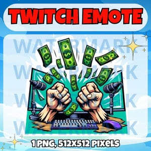 Rich meme twitch emote - funny emote for Twitch Discord Youtube Kick Streams - Funny money emote - Throwing money rich meme emote graphic