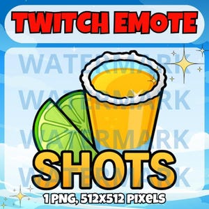 SHOTS twitch emote - funny emote for Twitch Discord Youtube Tiktok Streams - Shots meme emote - funny shots drinking meme emote design