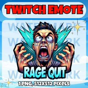 Rage twitch emote - funny emote for Twitch Discord Youtube Kick Streams - Funny rage emote - funny raging gamer joke meme emote graphic