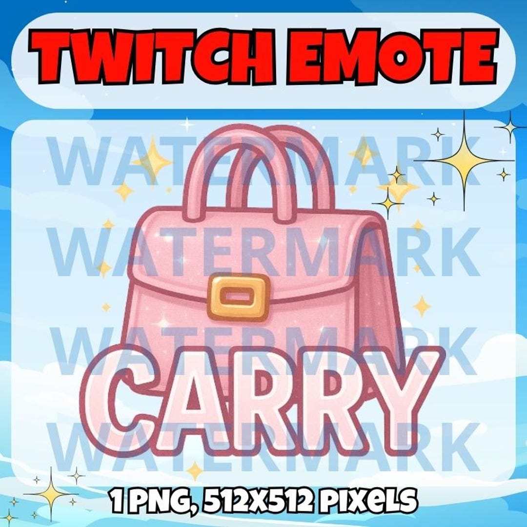 Pink Carry Twitch Emote - Cute Emote for Twitch Discord Youtube Tiktok ...
