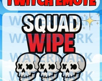 Squad wipe twitch emote - funny emote for Twitch Discord Youtube Kick Stream - Funny Squad wipe emote - Squad wipe fps stream emote graphic