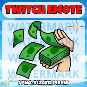 Throwing money meme twitch emote - funny emote for Twitch Discord Youtube Tiktok Streams - Throwing out money emote - funny rich meme emote