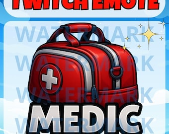 Medic twitch emote - funny emote for Twitch Discord Youtube Kick Streams - funny medic healer bag emote - funny gamer support twitch emote