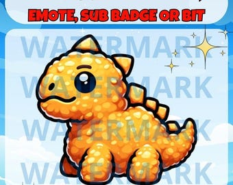Dino chicken nugget twitch emote, channel points, sub badge or bit graphics - cute chicken nugget emote for Twitch Discord Youtube Tiktok