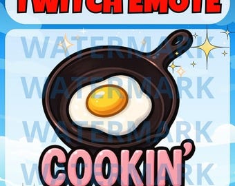 Pink cooking twitch emote - funny emote for Twitch Discord Youtube Tiktok Stream - Girly cookin' emote - kawaii pink cook meme stream emote
