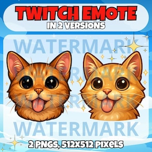 Orange Katze zucken Emote - lustiges Emote für Twitch Discord Youtube Tiktok Stream - Süßes orange Katze Emote - kawaii Katze Emote - kawaii kitty