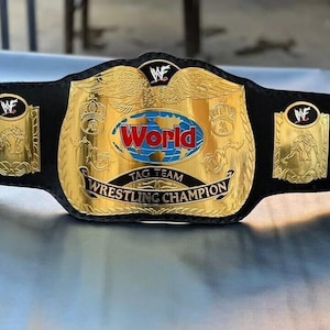World Tag Team Wrestling Championship Title Belt Brass 2mm/4mm Replica Belt Adult, Adult Size Belt, Gift