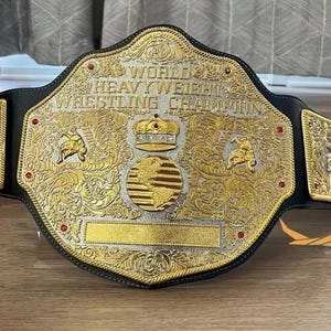 BIG GOLD World Heavyweight Championship Replica Tittle Belt Adult 6MM DieCasting, Adult Size Belt, Gift For Him, Halloween Gift, Gift