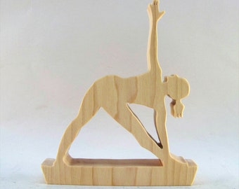 Triangle Yoga Pose Figurine (Trikonasana)