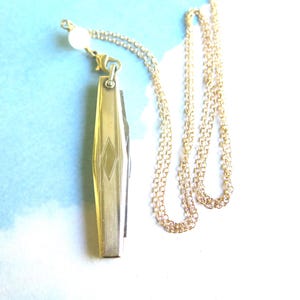 Vintage Pocketknife Necklace w/ Long Chain