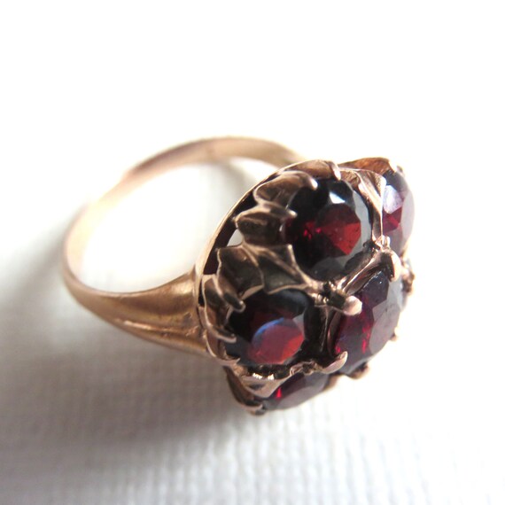 Antique 14k Rose Gold Garnet Ring - image 4
