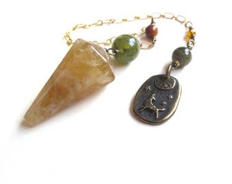 Natural Citrine Pendulum