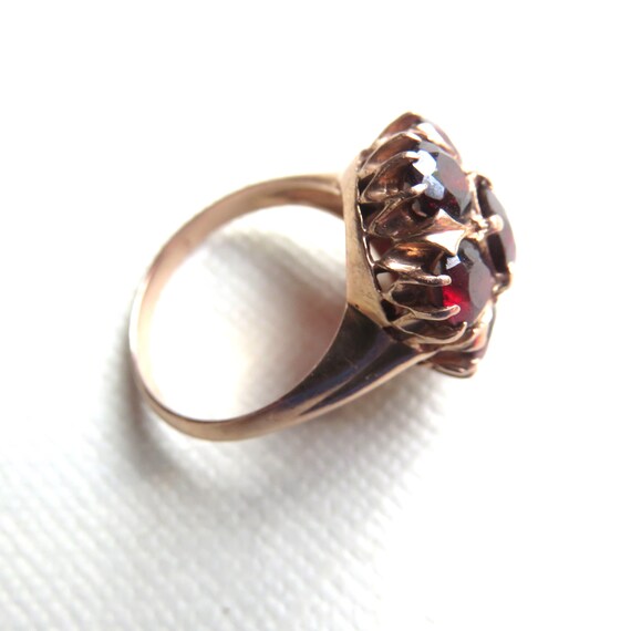 Antique 14k Rose Gold Garnet Ring - image 3
