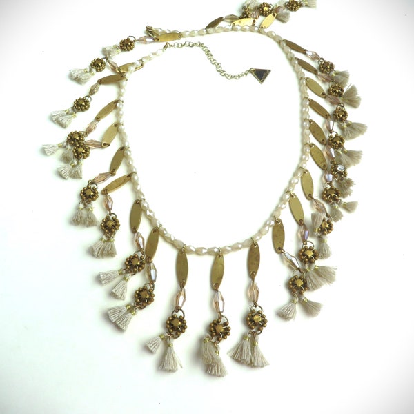 Vintage Anthropologie Egyptian Style Bib Necklace