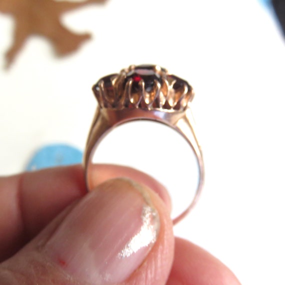 Antique 14k Rose Gold Garnet Ring - image 8