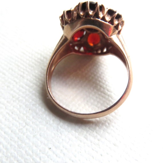 Antique 14k Rose Gold Garnet Ring - image 2