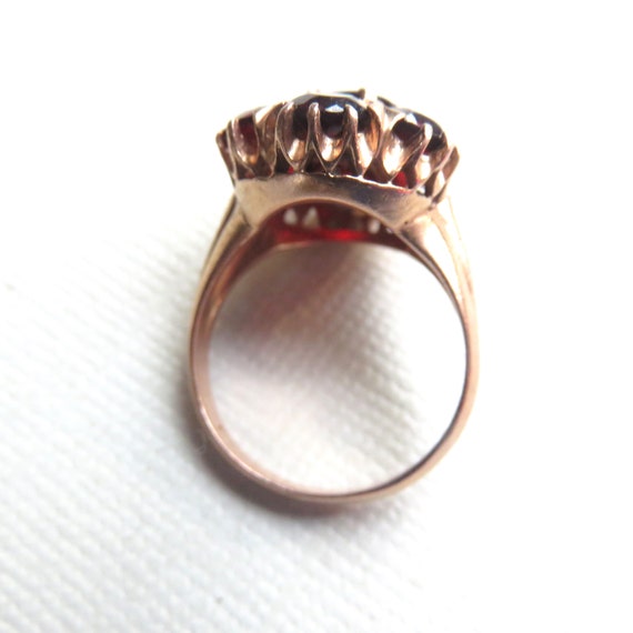 Antique 14k Rose Gold Garnet Ring - image 5