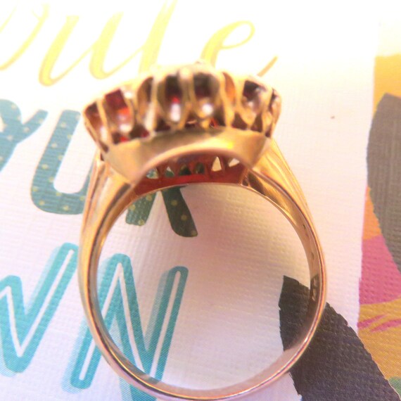 Antique 14k Rose Gold Garnet Ring - image 6