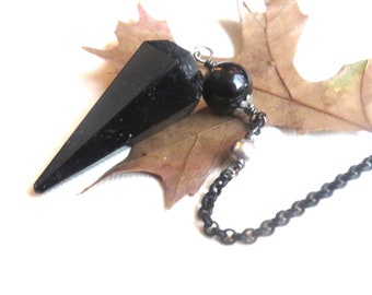 Black Tourmaline Pendulum, Charm says   Not all who wander are lost