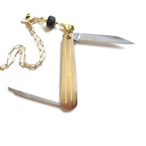 Vintage Gold Filled Voos Pocket Knife Necklace