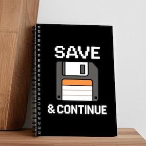 Retro Gamer Spiral Notebook: Save & Continue - Geek Stationery