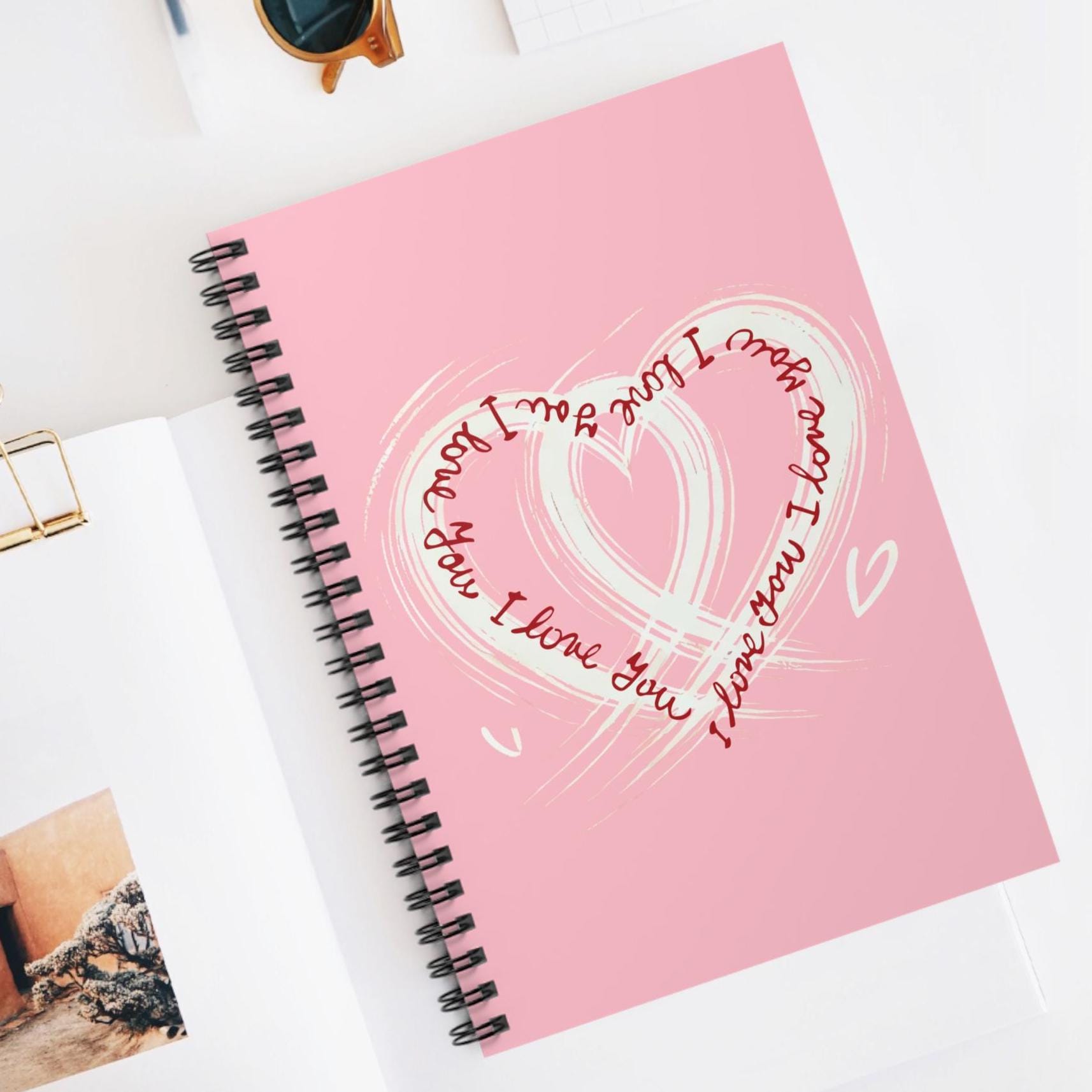 Personalized Spiral Notebook Ruled Line. Romantic Gift for Couples, Boyfriend and Husband. I Love you forever Notebook