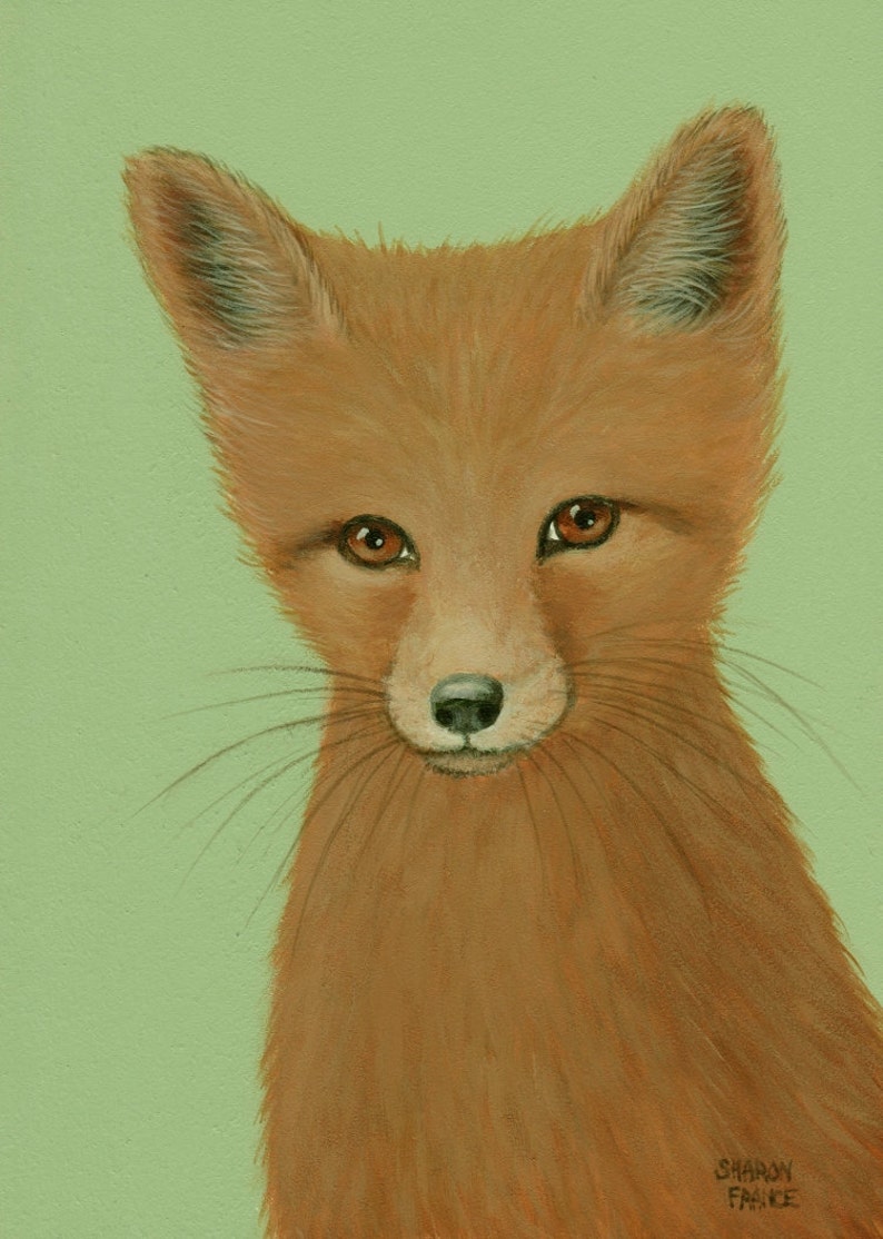 Fox Painting Original PAINTING Animal Art Wall Decor Etsy