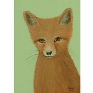 Fox Painting, Original PAINTING, Animal Art, Wall Decor, Wildlife Painting, Baby Fox, Acrylic Painting, Farmhouse decor,
