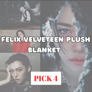 Stray Kids FELIX (PICK 4) Velveteen Blanket- Kpop Merch Cozy Throw Gift for STAY Soft Large Plush Bedroom Decor