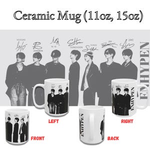 ENHYPEN Ceramic Mug (11oz, 15oz) - Kpop Coffee Cup Tea Mug Drinkware Gift for ENGENE Collectible Merch