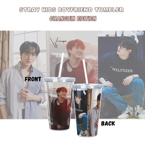 Streunende Kinder CHANGBIN Boyfriend Becher (20 Unzen) - Kpop Strohbecher Bleiben Sie hydratisiert Becher Umweltfreundlicher Behälter Wiederverwendbares Trinkgefäß Geschenk für STAY