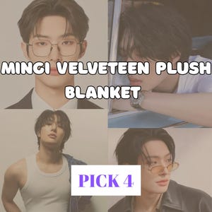 ATEEZ MINGI (PICK 4) Plush Blanket- Soft Fleece Velveteen Throw Warm Bedding Cozy Sofa Cover Unique Gift Idea for Atiny