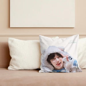 ENHYPEN SUNOO Square Pillow, Kpop Fan Gift, Spun Polyester Cushion, Decorative Throw Pillow, Bedroom Decor, Home Accessories