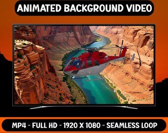 Grand Canyon Helicopter 3D Animated Video: Seamless Loop (Full HD Digital Download)