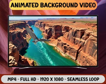 Soaring Eagle Grand Canyon Animated Video Background (Full HD Digital Download