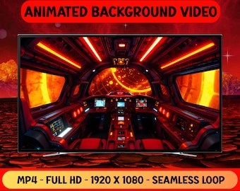 Raumschiff-Cockpit 3D Flug im Futuristischen Tunnel - Animiertes Hintergrundvideo - Nahtlose Schleife - Digitaler Download