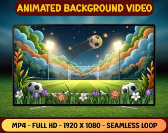 Magisches Fußball Feld - Animiertes Hintergrundvideo - Nahtlose Schleife - Virtuelles Livepapier - Digitaler Download