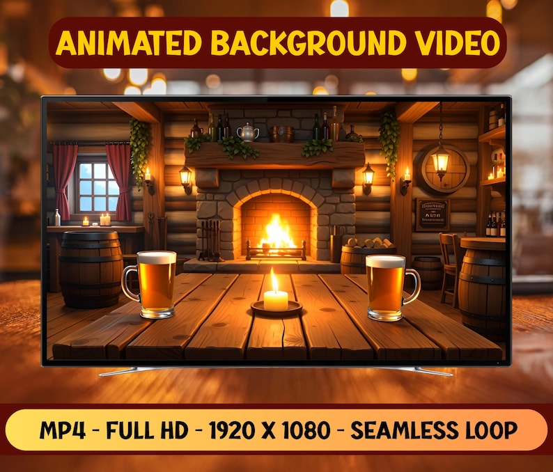Rustic Animation Medieval Rustic Tavern - Animated Background Video - Background ...