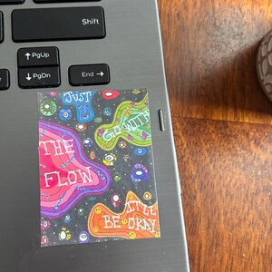 positive affirmation sticker, abstract art sticker, vibrant sticker, matte finish sticker, laptop sticker, phone sticker