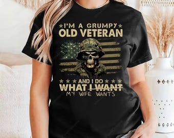 Grumpy Veteran PNG, Military Wife Sublimation Design (Digital Download)