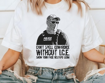 Federal Agent PNG, ICE Cowardice, Political Sublimation Design, Protest Graphic Shirt, Anti ICE Clipart, Digital Download