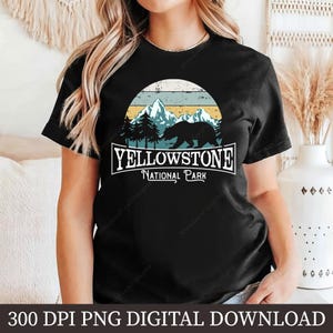 Yellowstone National Park PNG, National Park sublimatie clipart, outdoor avontuur digitale download, wildlife artwork, retro park design