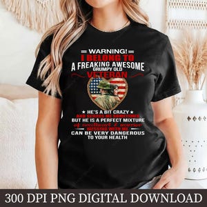 Grumpy Veteran PNG, Patriotic Veteran Sublimation, Military Husband Clipart, Army Veteran Artwork, Digital Download Gift Art