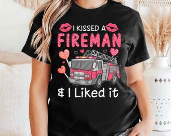 Fireman Valentine's Day Clipart, Fire Truck PNG (Digital Download)